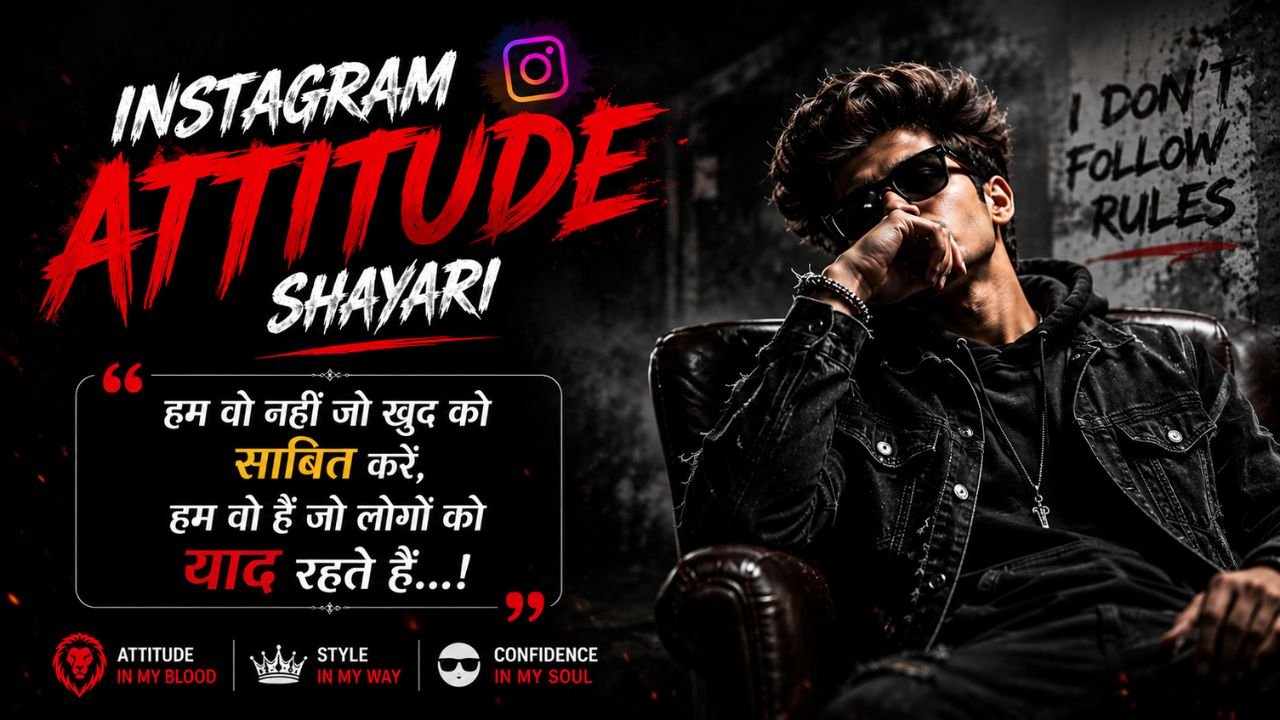 Instagram Attitude Shayari: Best Bold, Stylish & Royal Shayari for Instagram Captions