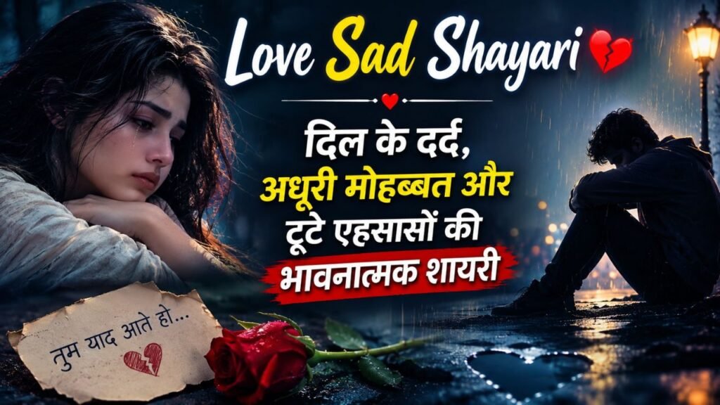 Love Sad Shayari: दिल के दर्द, अधूरी मोहब्बत और टूटे एहसासों की भावनात्मक शायरी