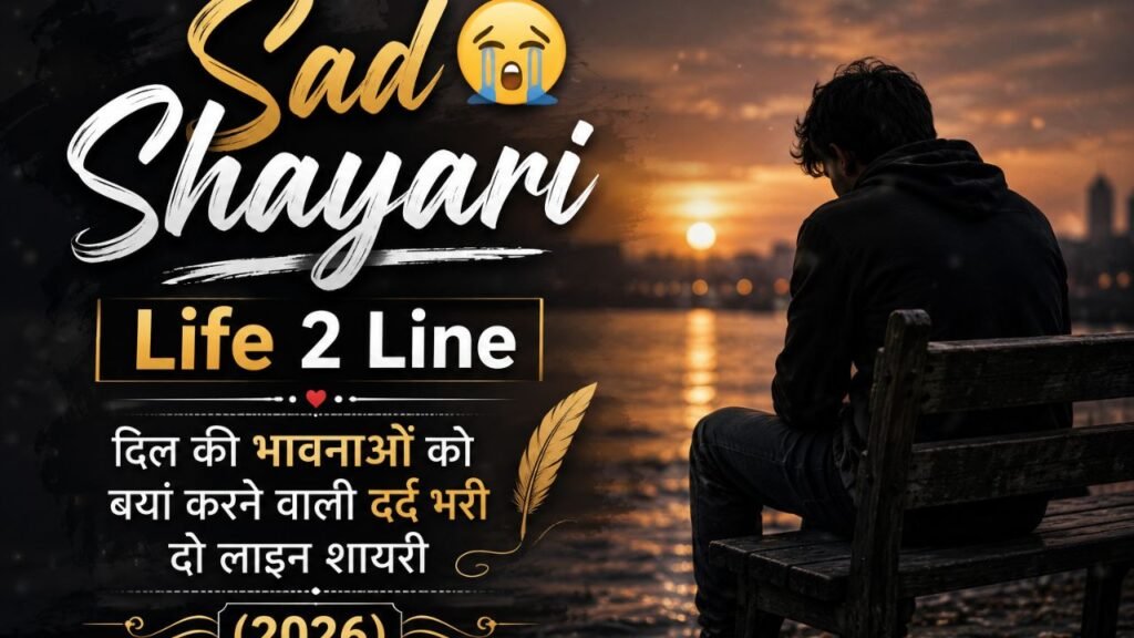 Sad Shayari😭 Life 2 Line | दिल की भावनाओं को बयां करने वाली दर्द भरी दो लाइन शायरी (2026)