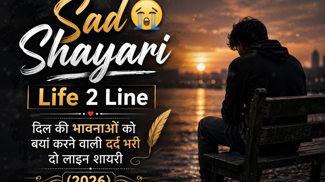 Sad Shayari😭 Life 2 Line | दिल की भावनाओं को बयां करने वाली दर्द भरी दो लाइन शायरी (2026)